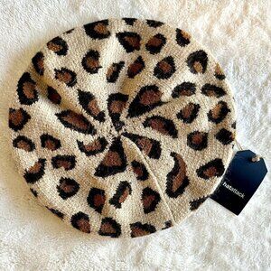 NWT Hat Attack New York Leopard Cheetah Print Beret - One Size